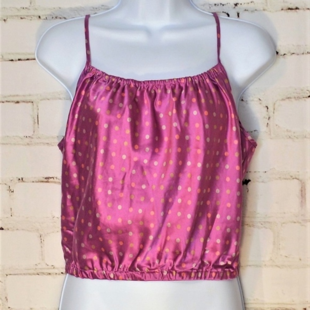 Silk Polka Dot Crop Cami Tank